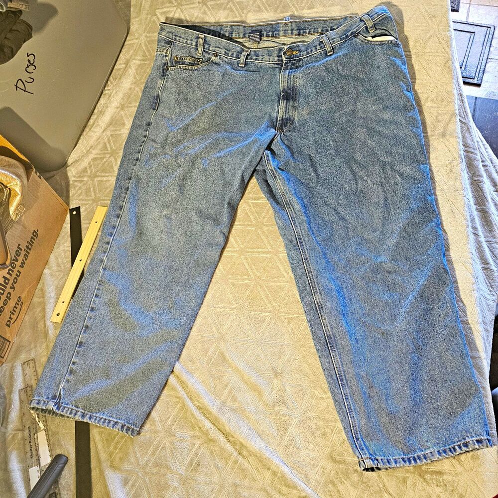 RK Brand Men’s Blue Denim Medium Wash Straight Leg Jeans Regular 5-Pocket 50x28